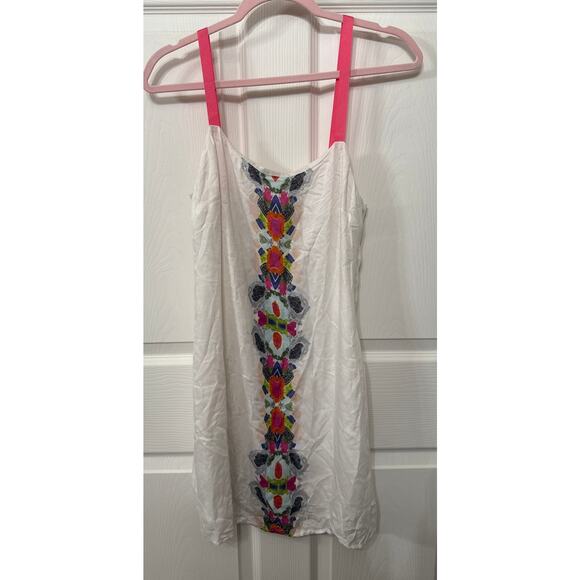 by Smith New York White Lightweight Boho Print Shift Dress, sz O - Picture 1 of 7